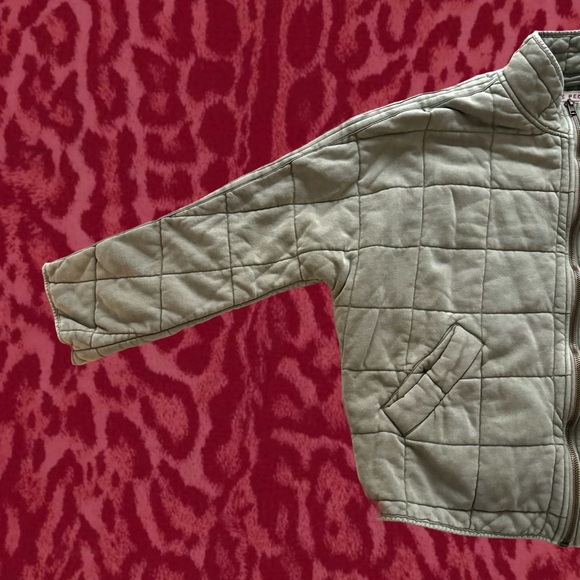 Sage Green Free People Quilted Zip Up Jacket - Picture 2 of 7